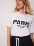 Mint Velvet Paris Slogan T-Shirt, White