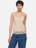 Jigsaw Lace Trim Modal Vest, Pale Sand