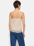 Jigsaw Lace Trim Modal Vest, Pale Sand