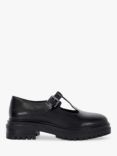 Dune Henni Leather Chunky Cleated Sole Mary Jane Shoes, Black