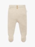 Purebaby Baby Essentials Textured Footed Leggings, Wheat Melange