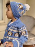 Purebaby Baby Organic Cotton Doggy Cardigan, Doggy Jacquard