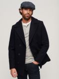 Superdry Pea Coat, Eclipse Navy