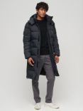 Superdry Ripstop Longline Puffer Jacket, Eclipse Navy Grid