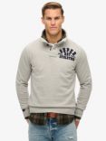 Superdry Vintage Athletic Henley Sweatshirt, Light Grey Marl