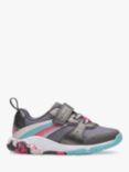 Clarks Kids' Tidal Star Riptape Trainers, Gunmetal