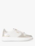 Carvela Charm Leather Embellished Trainers, White/Gold