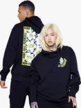 Hype Continu8 Don't Pick Flowers Boxy Fit Hoodie, Black/Multi