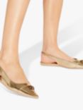 Kurt Geiger London Belgravia Leather Pointed Slingback Flats, Gold