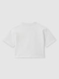 Reiss Kids' Cassy Cropped T-Shirt, Ivory