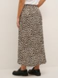 KAFFE Vilia Leopard Print Skirt, Chalk/Sand/Black