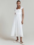 Ghost Fleurine Floral Cutwork Maxi Dress, White