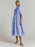 Ghost Madeleine Cotton Midi Dress, Cornflower Blue