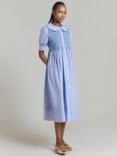 Ghost Madeleine Cotton Midi Dress, Cornflower Blue