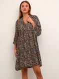 KAFFE Isolde Animal Print Dress, Feather Gray