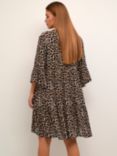 KAFFE Isolde Animal Print Dress, Feather Gray