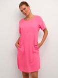 KAFFE Millia Linen Dress, Deep Black, Hot Pink