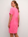 KAFFE Millia Linen Dress, Deep Black, Hot Pink