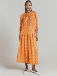 Ghost Lorena Metallic Jacquard Skirt, Orange