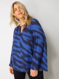 Live Unlimited Curve Abstract Print Blouse, Black/Blue