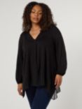 Live Unlimited Curve Hanky Hem Tunic, Black