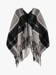 Radley Fluffy Check Poncho, Black