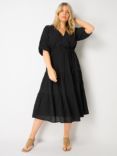 Live Unlimited Curve Tiered Midi Dress, Black