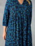 Live Unlimited Curve Ditsy Midi Dress, Blue/Multi