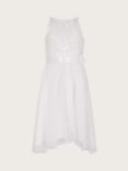 Monsoon Kids' Truth Sequin Maxi Dress, Ivory