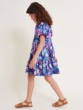 Monsoon Kids' Floral Tiered Dress, Navy