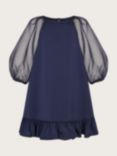 Monsoon Kids' Balloon Sleeve A-Line Dress, Navy