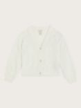 Monsoon Kids' Heart Pointelle Cardigan, Ivory