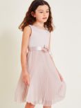 Monsoon Kids' Sally Scuba Pleated Dress, Pink