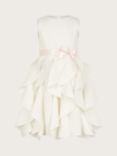 Monsoon Kids' Cancan Ruffle Scuba Dress, Ivory