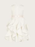 Monsoon Kids' Cancan Ruffle Scuba Dress, Ivory