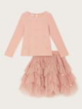 Monsoon Kids' Ruffle Mini Skirt, Pink