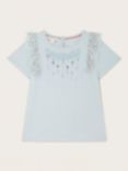 Monsoon Kids' Cotton Sequin Embellished T-Shirt, Blue