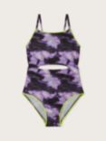 Monsoon Kids' Storm Marble Swimsuit, Purple