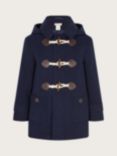 Monsoon Kids' Hooded Duffle Coat, Navy