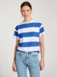 Baukjen Beryl Stripe T-Shirt, White/Blue