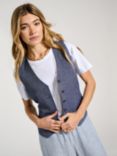 Baukjen Ulrika Linen Blend Waistcoat, Indigo, Indigo