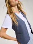 Baukjen Ulrika Linen Blend Waistcoat, Indigo