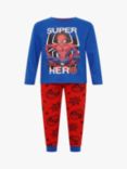 Brand Threads Kids' Cotton Spiderman Pyjama Set, Red