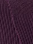 John Lewis Made in Italy Cashmere Blend Ribbed Socks, Purple