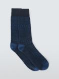 John Lewis Made in Italy Cashmere Blend Fairisle Socks, Blue Multi