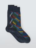 John Lewis Made in Italy Diamond Stripe Socks, Multi