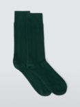 John Lewis Made in Italy Cashmere Blend Cable Textured Socks, Dark Green