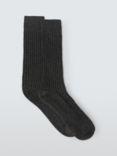 John Lewis Made in Italy Cashmere Blend Ribbed Socks, Charcoal