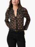 PAIGE Monika Floral Silk Blouse, Black/Multi