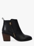 Dune Paicing Leather Ankle Boots, Black